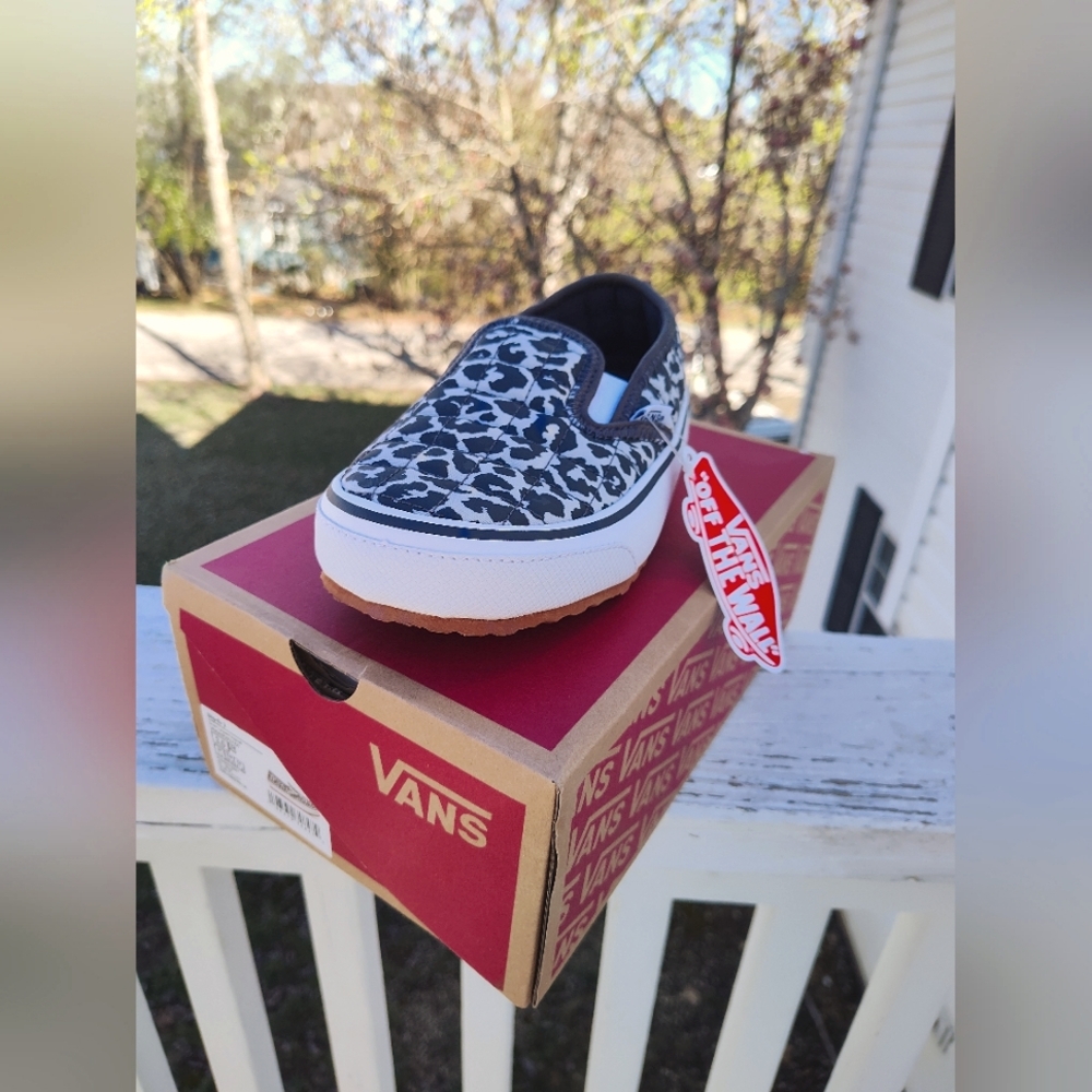 Vans Slip Er Asphalt Marshmallow Leopard Print NEW Unisex Shoe Size 3